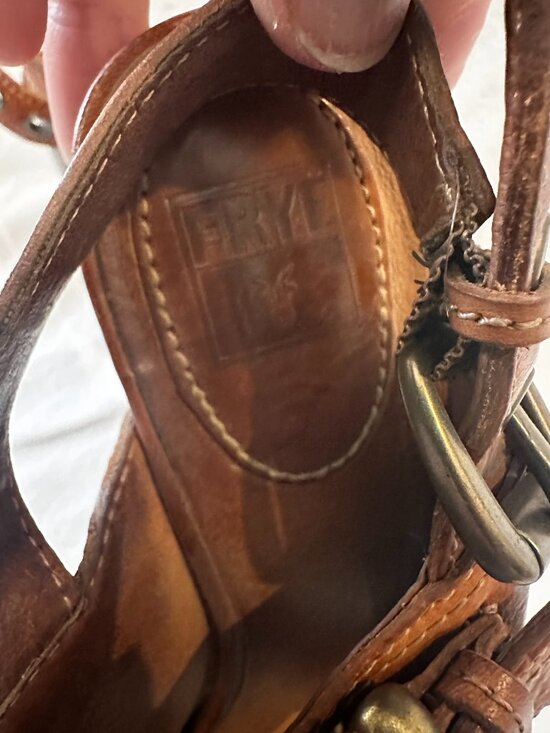 FRYE Amy Sling Back Brown Leather Vintage Size 9 - Picture 7 of 7